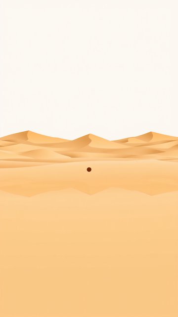 Minimalist Serene Desert Dunes Wallpaper with Sun