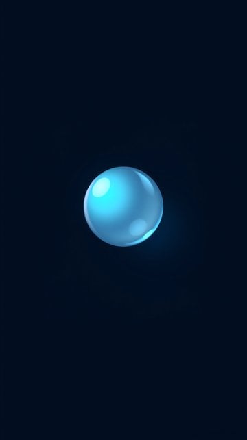 Glowing Aqua Sphere Minimal Dark Wallpaper