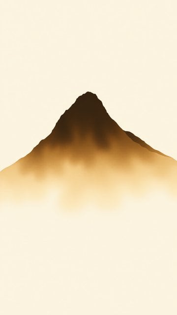 Misty Minimalist Mountain Peak Art Wallpaper