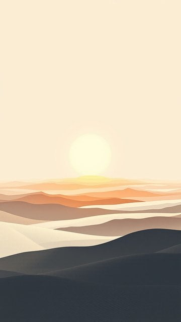 Minimal Desert Sunrise Landscape Wallpaper