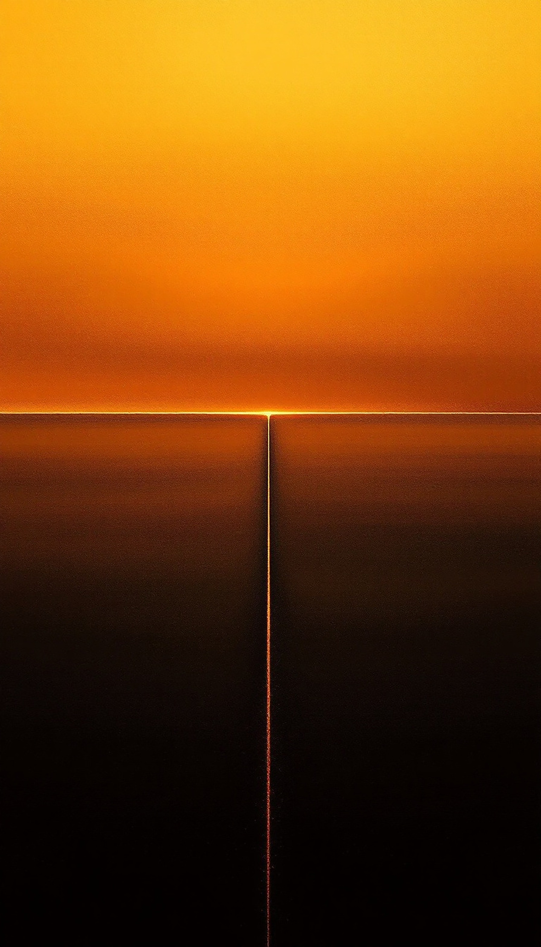 Minimal Sunset Horizon Orange Black Abstract Wallpaper, minimalist wallpaper, sunset horizon, orange black, abstract art, gradient wallpaper, sunrise wallpaper