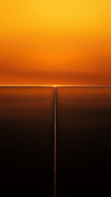 Minimal Sunset Horizon Orange Black Abstract Wallpaper