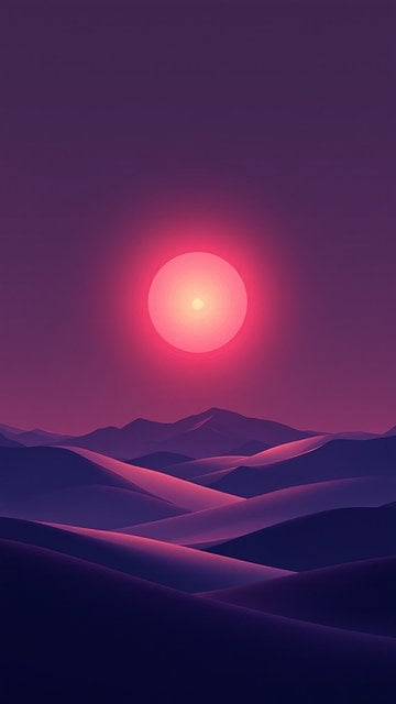 Minimal Desert Sunset Pink Purple Gradient