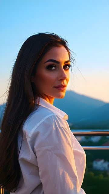 Elegant Woman Golden Hour Mobile Wallpaper