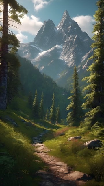 Scenic Mountain Trail Wallpaper
