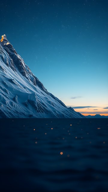 Starry Night Snowy Mountain Dawn Wallpaper