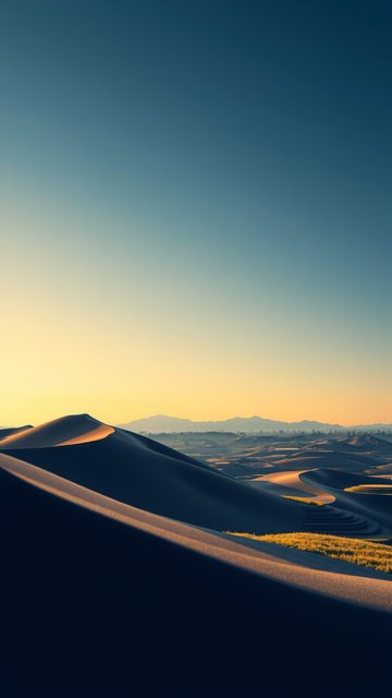Golden Hour Desert Dunes Landscape Wallpaper