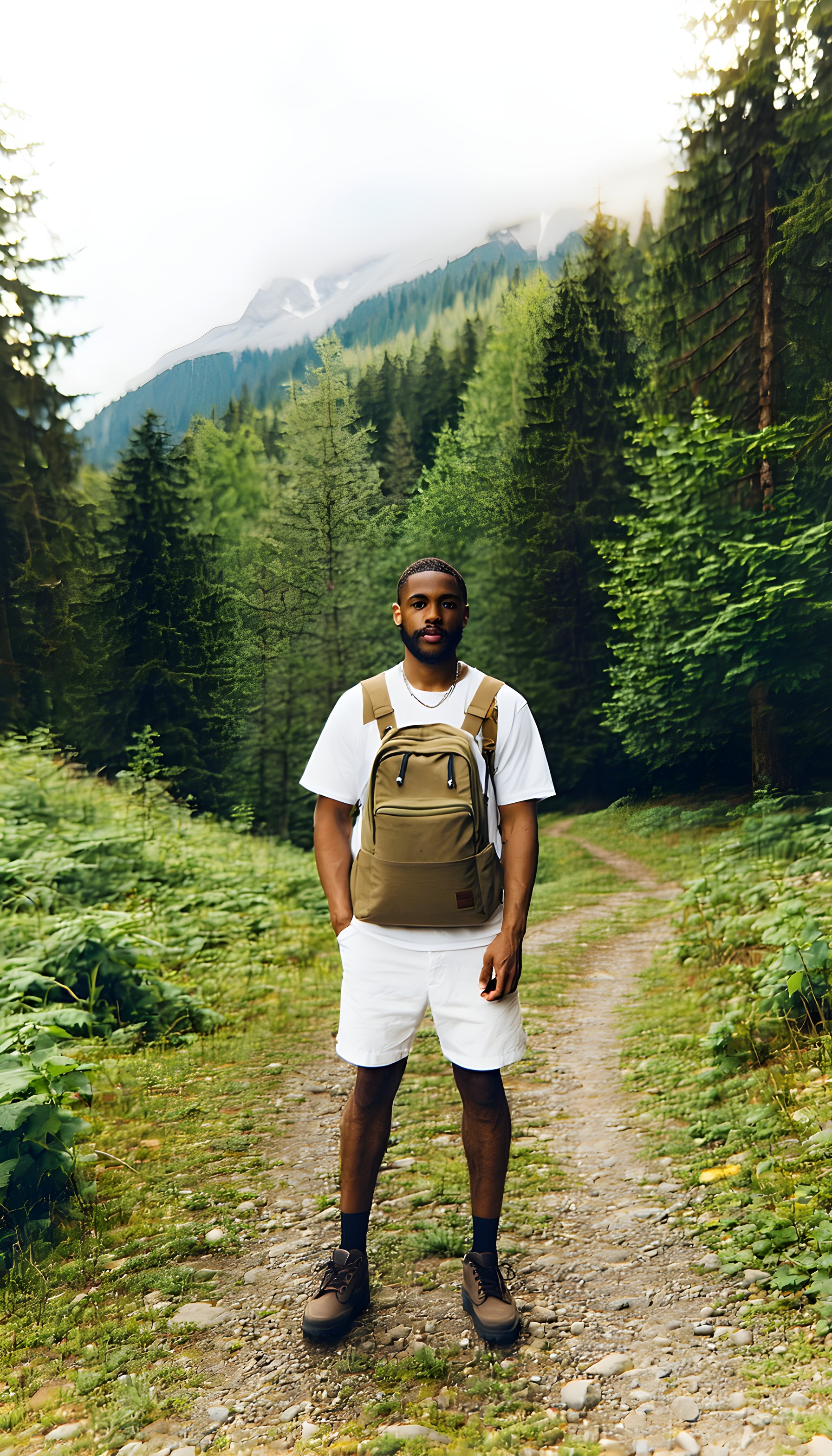 Adventurous Hiker Forest Mountain View Wallpaper, hiker, forest, mountains, nature, adventure, green