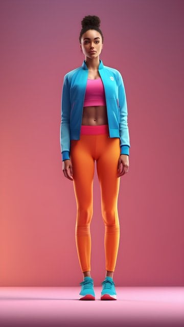 Dynamic Athletic Woman Neon Activewear Wallpaper
