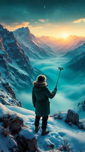 Mountain Selfie at Sunset Valley Mist