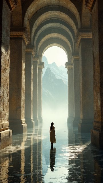 Ancient Arches & Misty Mountains Wallpaper
