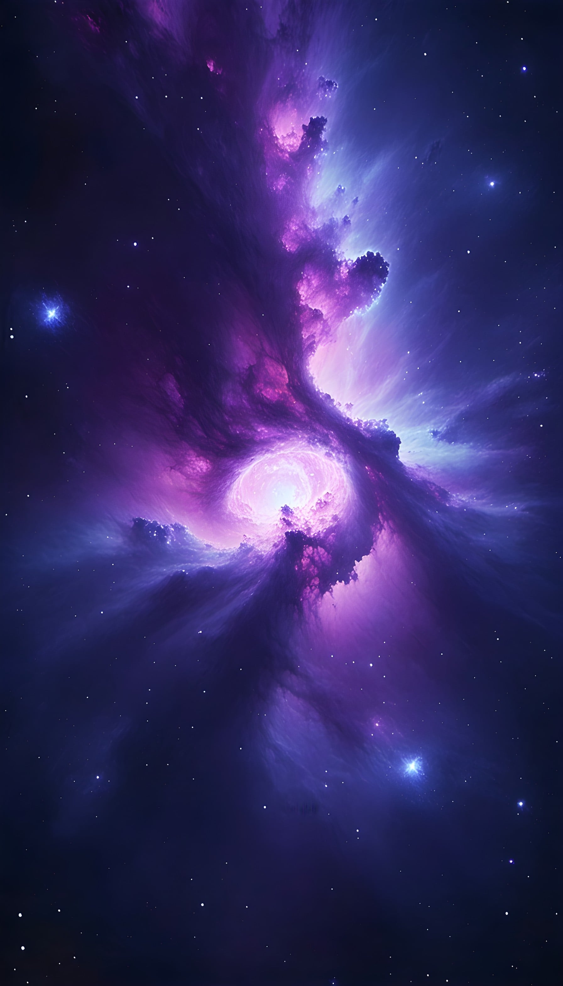Vibrant Cosmic Nebula Galaxy Space Mobile Wallpaper, nebula, space, galaxy, cosmos, purple, blue