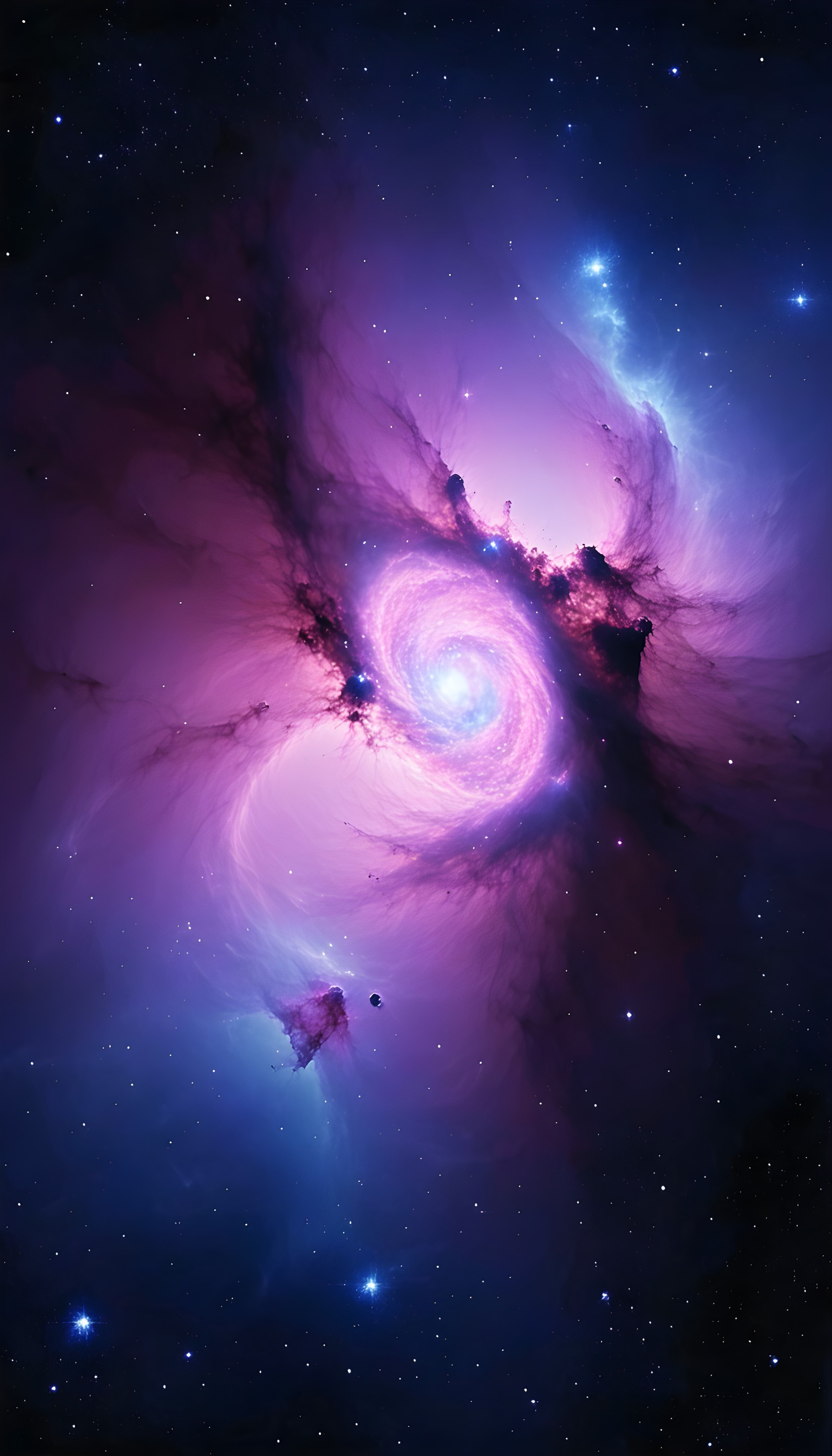Vibrant Cosmic Spiral Galaxy Nebula Wallpaper, galaxy, nebula, space, cosmic, purple, blue
