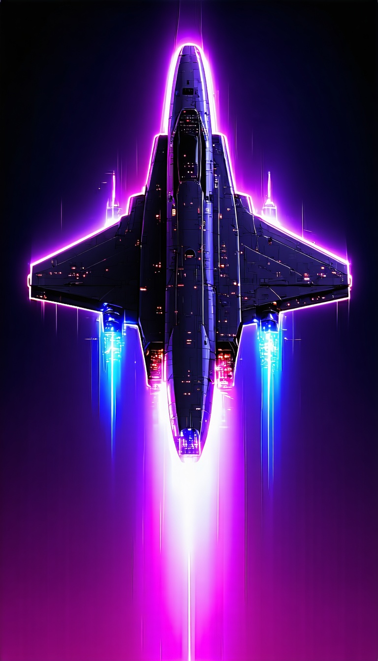 네온 우주선 발진, 우주선, SF, 네온, 발진, 우주, Spaceship