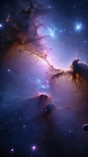 Ethereal Purple & Blue Nebula Cosmic Galaxy Stars