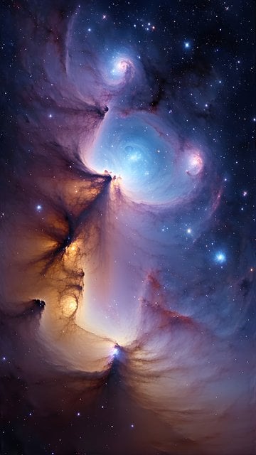 Vibrant Cosmic Nebula Swirls Mobile Wallpaper