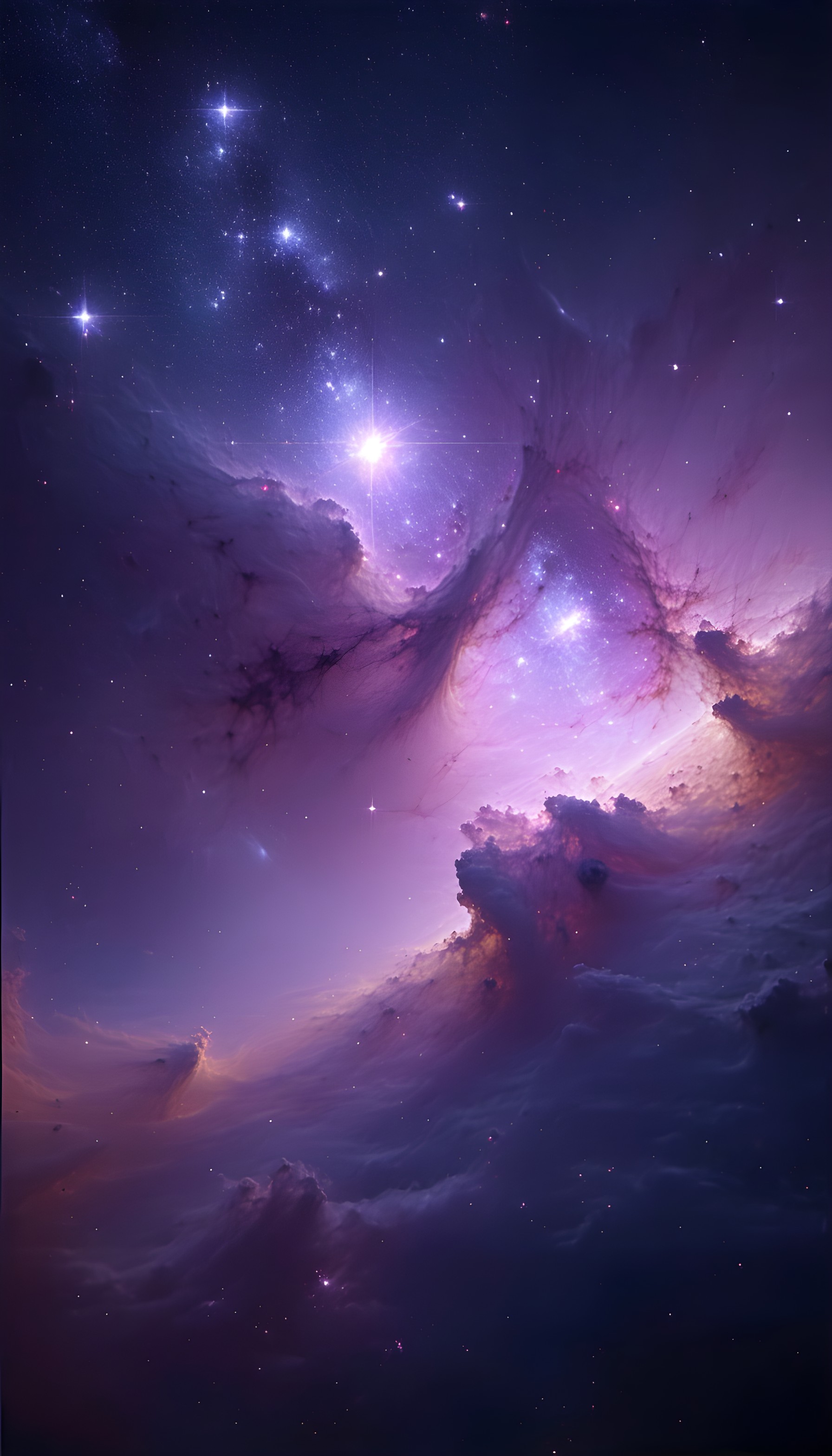 Vibrant Purple Nebula Starlight Mobile Wallpaper, nebula, space, galaxy, stars, cosmic, purple