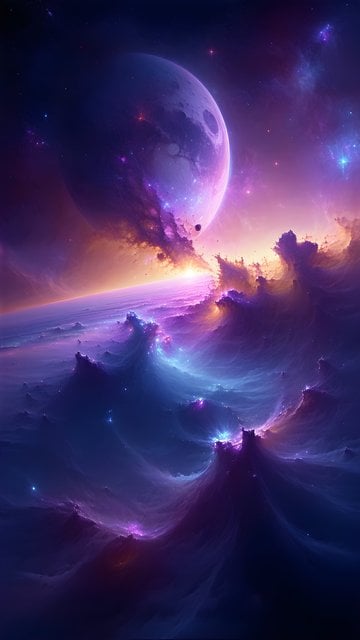 Vibrant Nebula Planet Cosmic Dawn Wallpaper