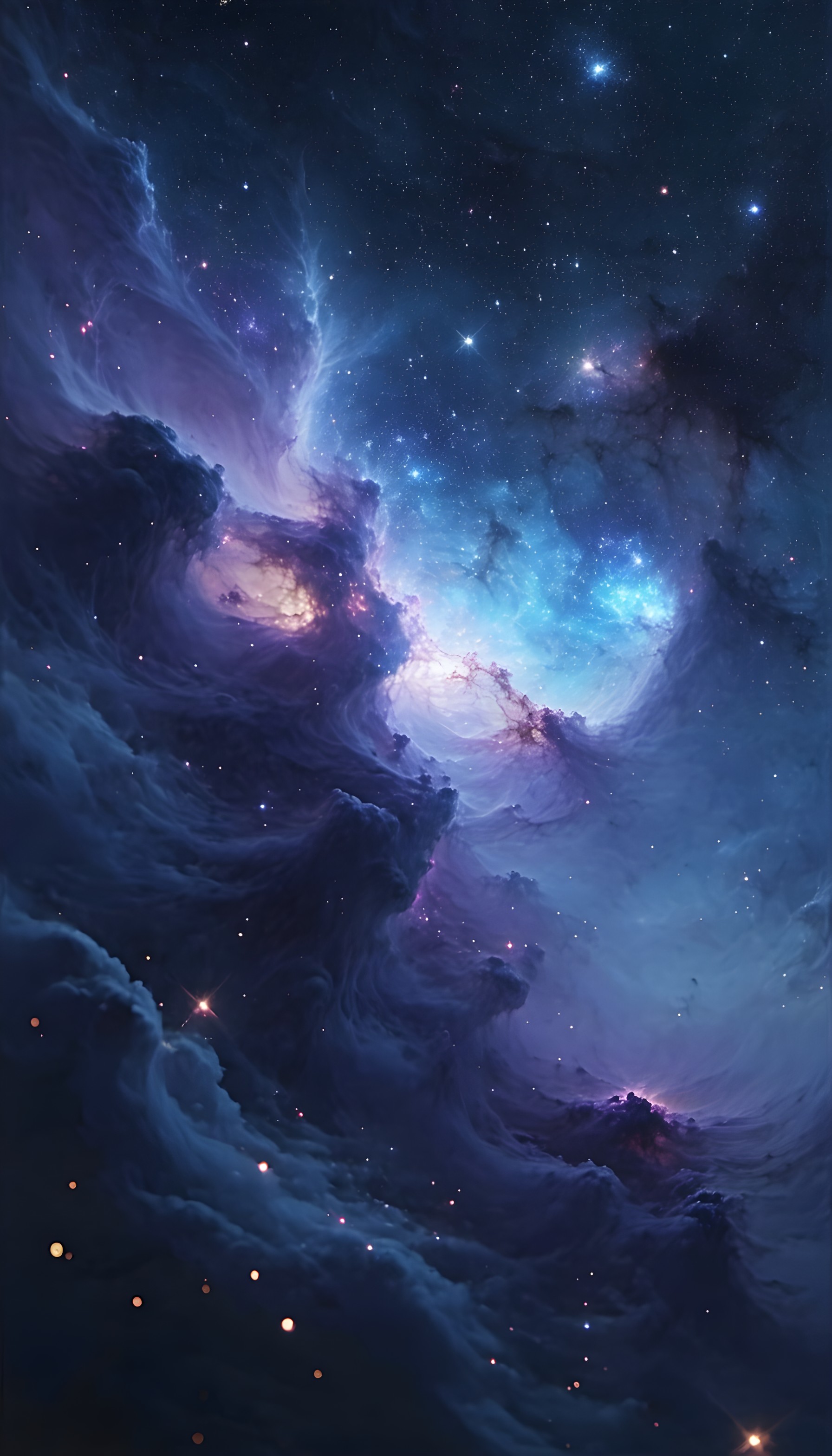 Vibrant Cosmic Nebula Galaxy Space Wallpaper, nebula, space, galaxy, stars, cosmic, blue