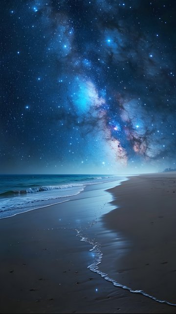 Stunning Milky Way Beach Night Sky Wallpaper