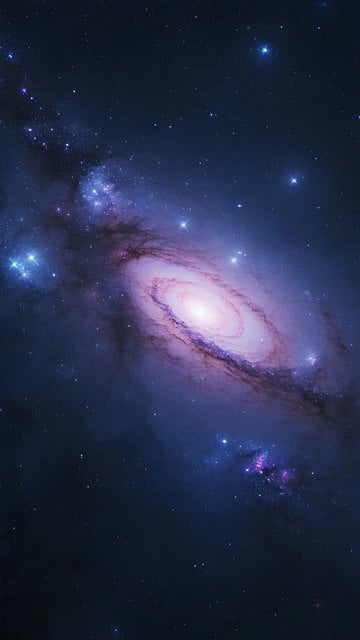 Vibrant Spiral Galaxy Deep Space Phone Wallpaper