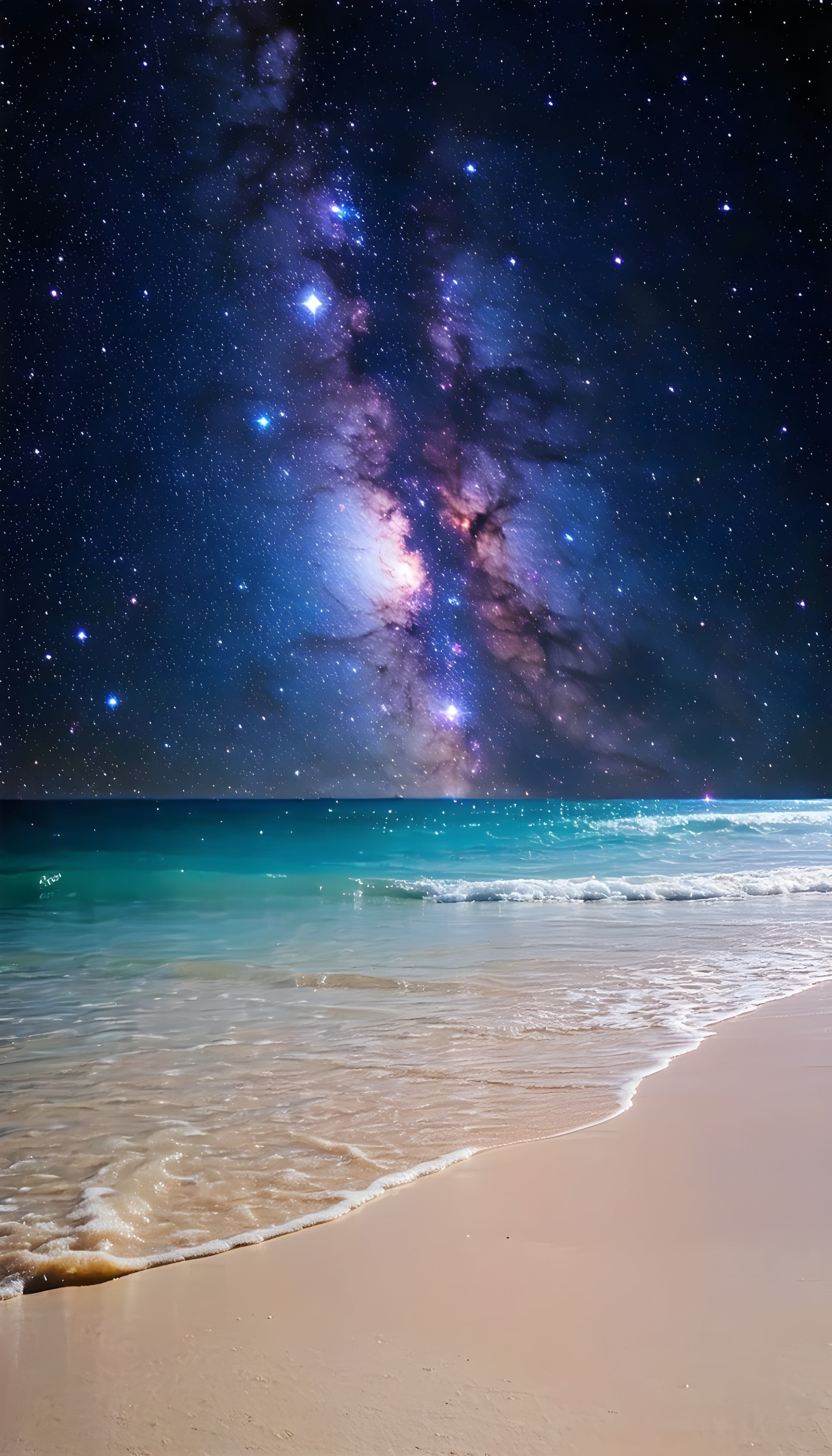 Milky Way Galaxy Over Tropical Beach Night Sky, milky way, galaxy, night sky, beach, ocean, tropical