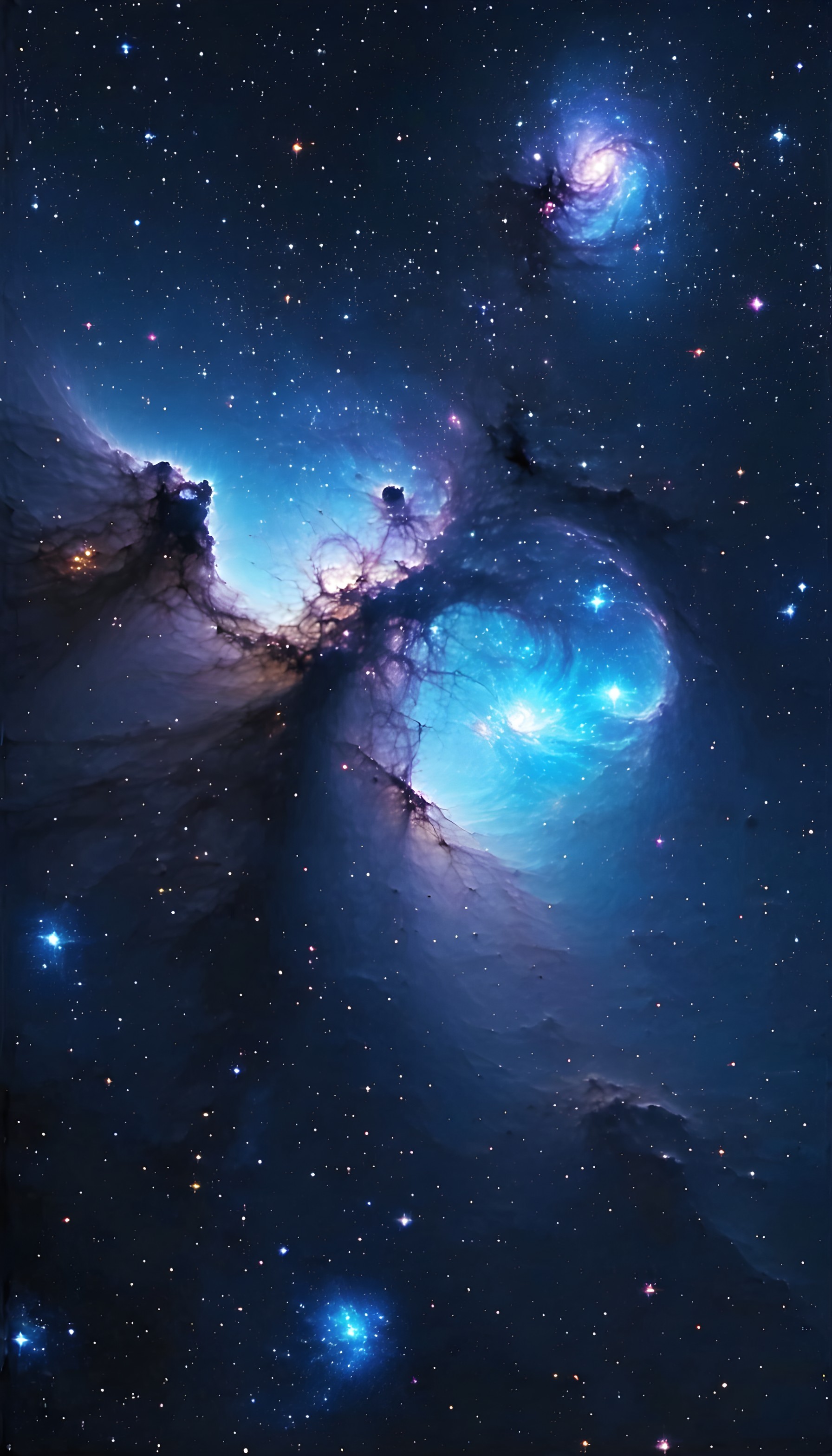Vibrant Cosmic Nebula Swirl Phone Wallpaper, space, nebula, galaxy, stars, cosmic, blue