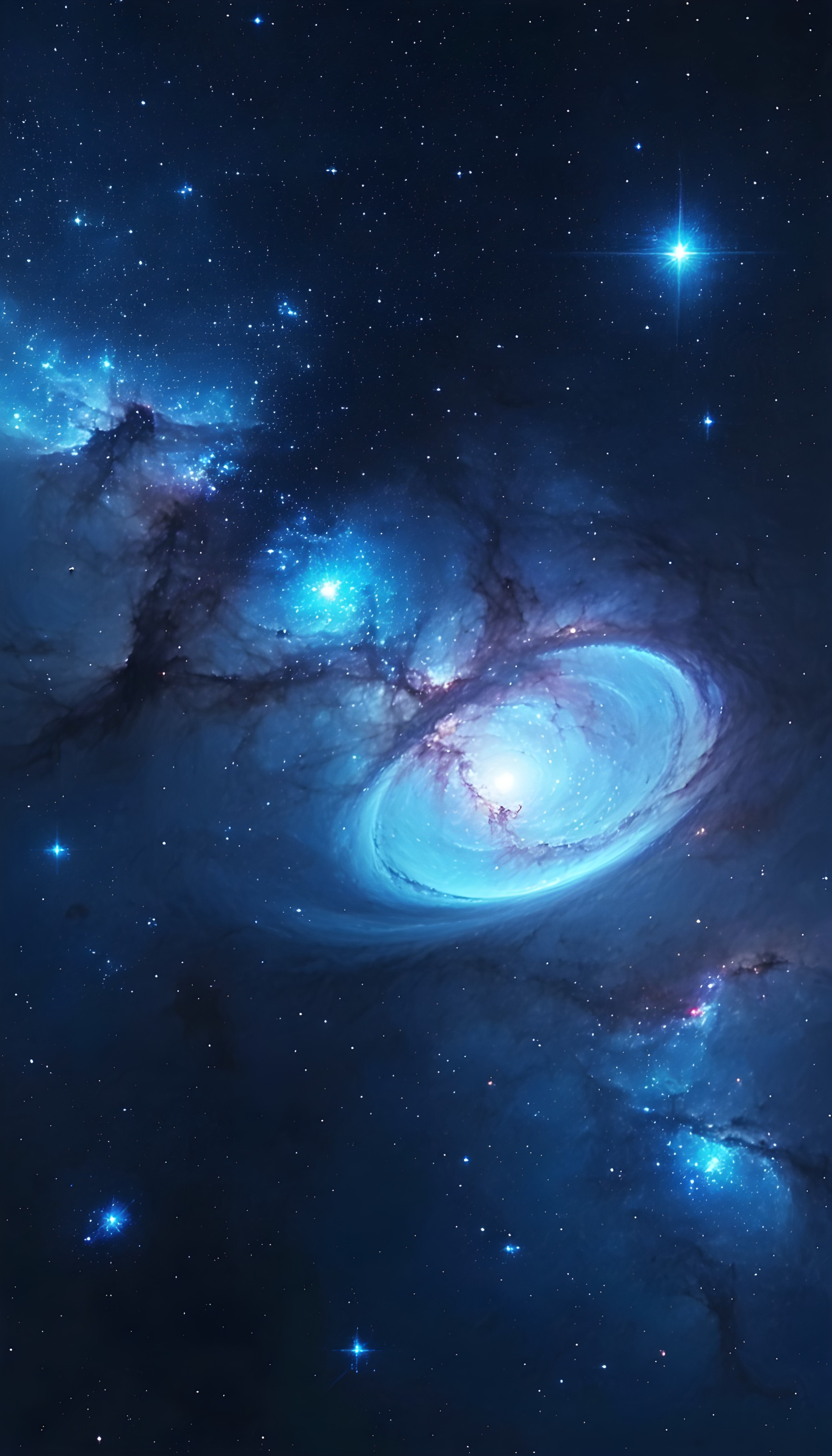 Vibrant Blue Galaxy Nebula Cosmic Stars Wallpaper, galaxy, nebula, space, stars, cosmic, blue