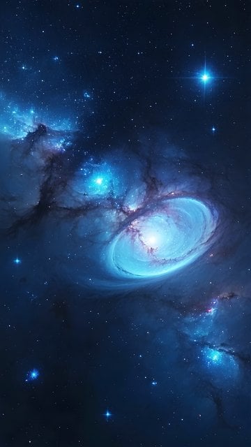 Vibrant Blue Galaxy Nebula Cosmic Stars Wallpaper
