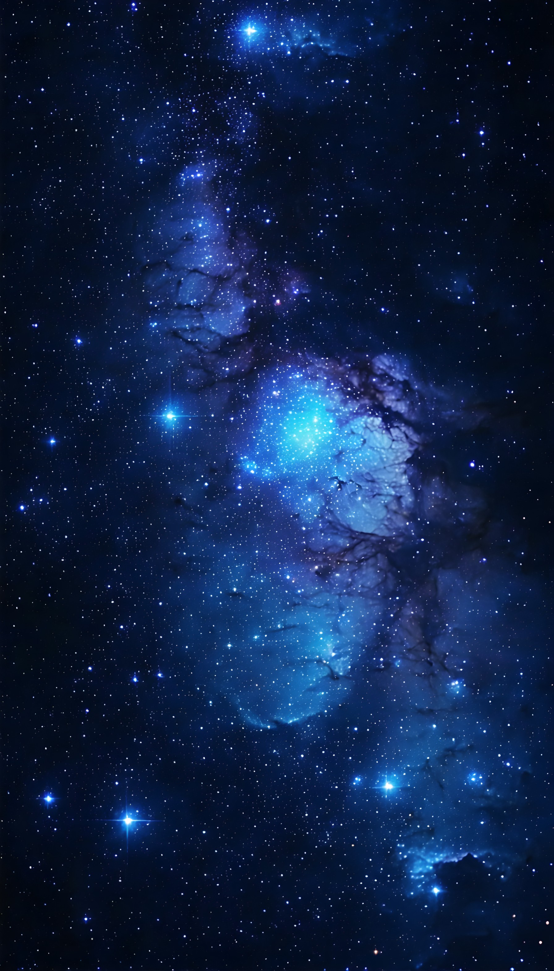 Vibrant Blue Cosmic Nebula Starfield Wallpaper, galaxy, nebula, stars, space, cosmic, blue