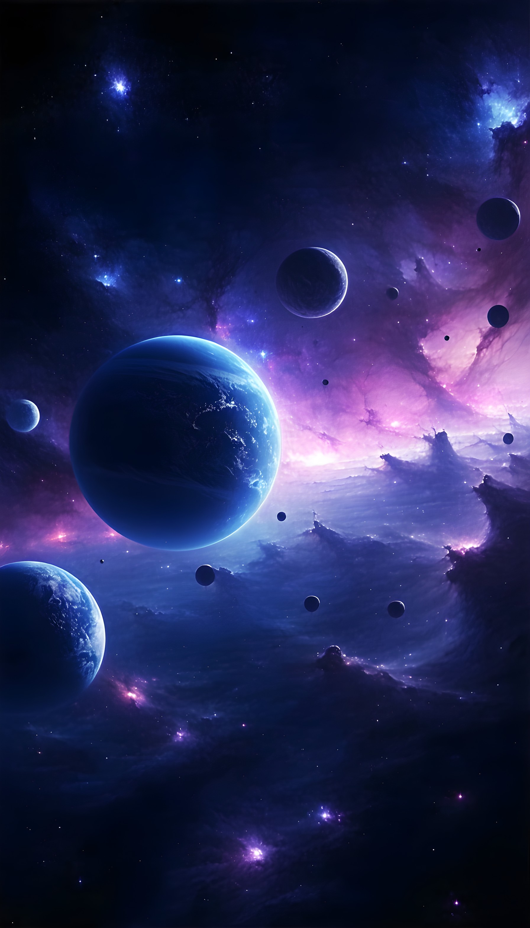 Galaxy Nebula & Planets Aesthetic Phone Background, space, galaxy, nebula, planets, cosmos, science fiction