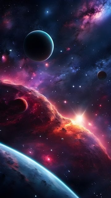Vibrant Cosmic Nebula Galaxy Phone Wallpaper