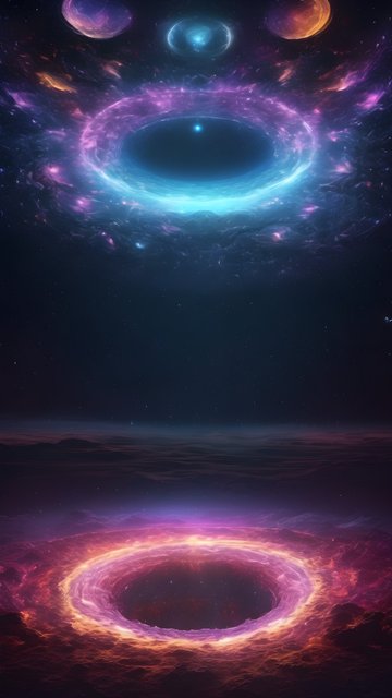 Dual Cosmic Portals Nebula Fantasy Space Art