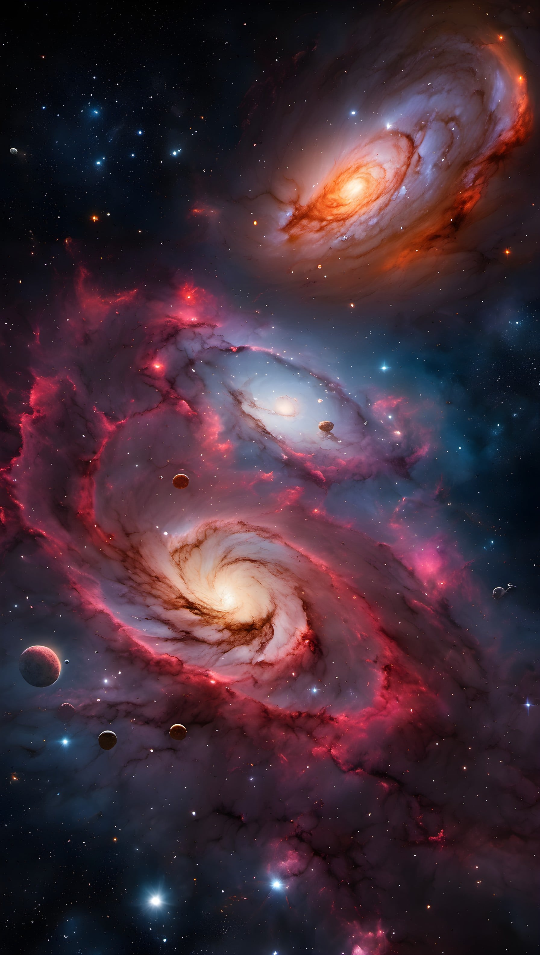 Vibrant Swirling Galaxies Cosmic Nebula Wallpaper, galaxies, nebula, space, cosmic, stars, astronomy