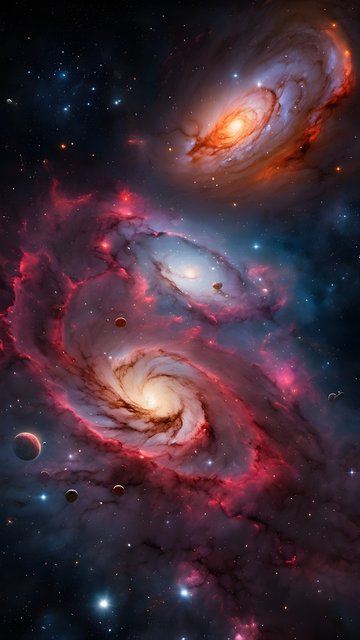 Vibrant Swirling Galaxies Cosmic Nebula Wallpaper