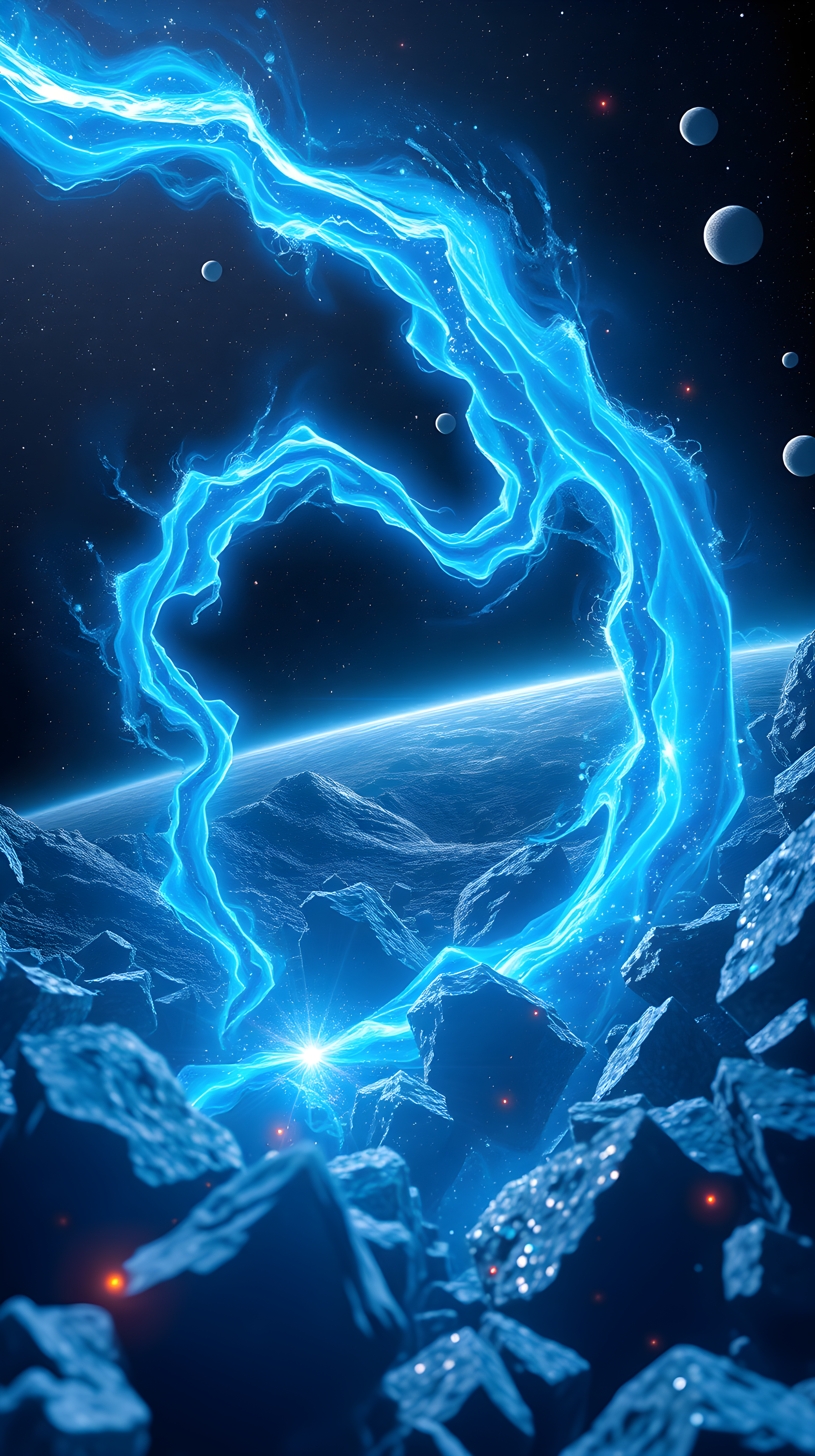 Electric Blue Cosmic Energy Flow Space Wallpaper, space, cosmic, electric blue, energy flow, nebula, sci-fi