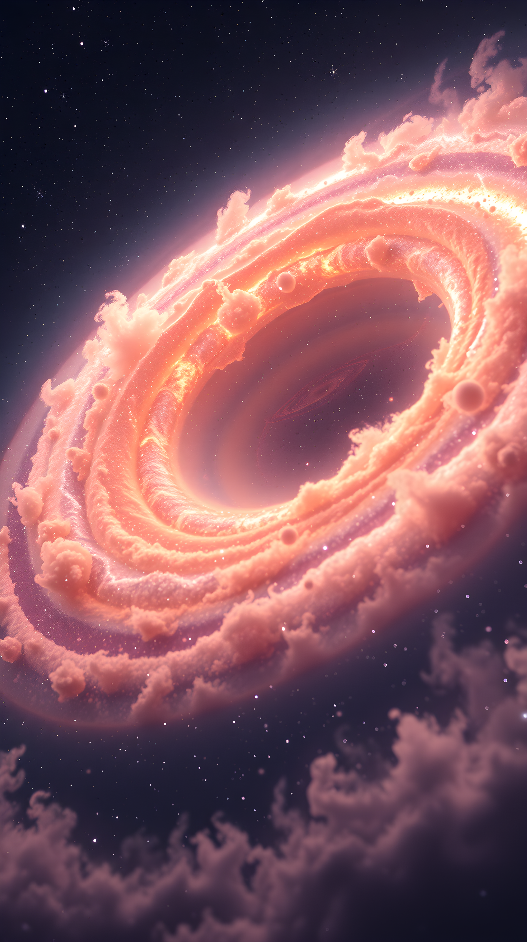 Cosmic Glow Ring Nebula Wallpaper, cosmic ring, glowing nebula, space wallpaper, aesthetic, fantasy, stars