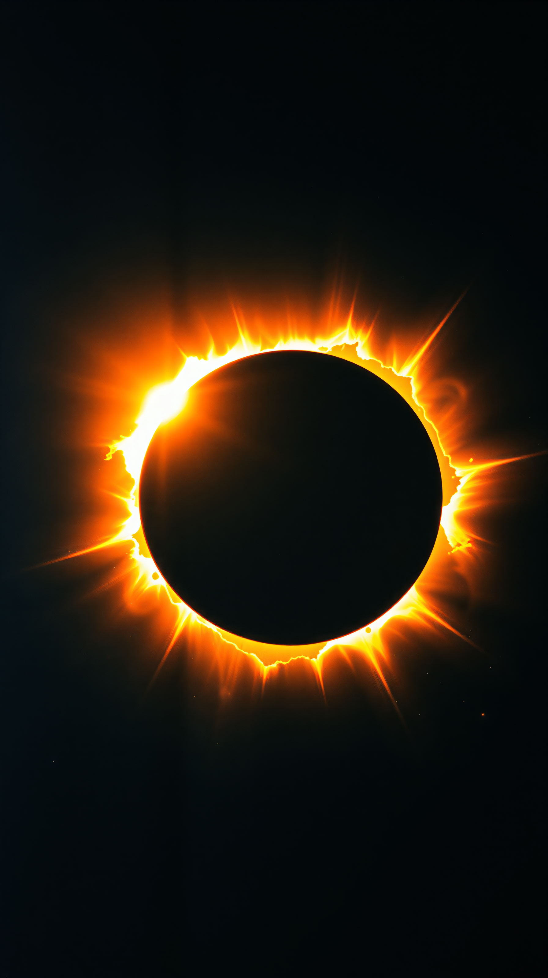 Fiery Solar Eclipse Ring Wallpaper - Cosmic Glow, solar eclipse, space, cosmos, celestial, fire ring, orange