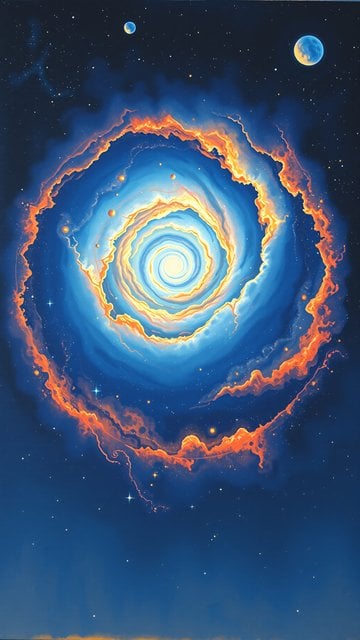 Vibrant Cosmic Swirl Nebula Space Wallpaper