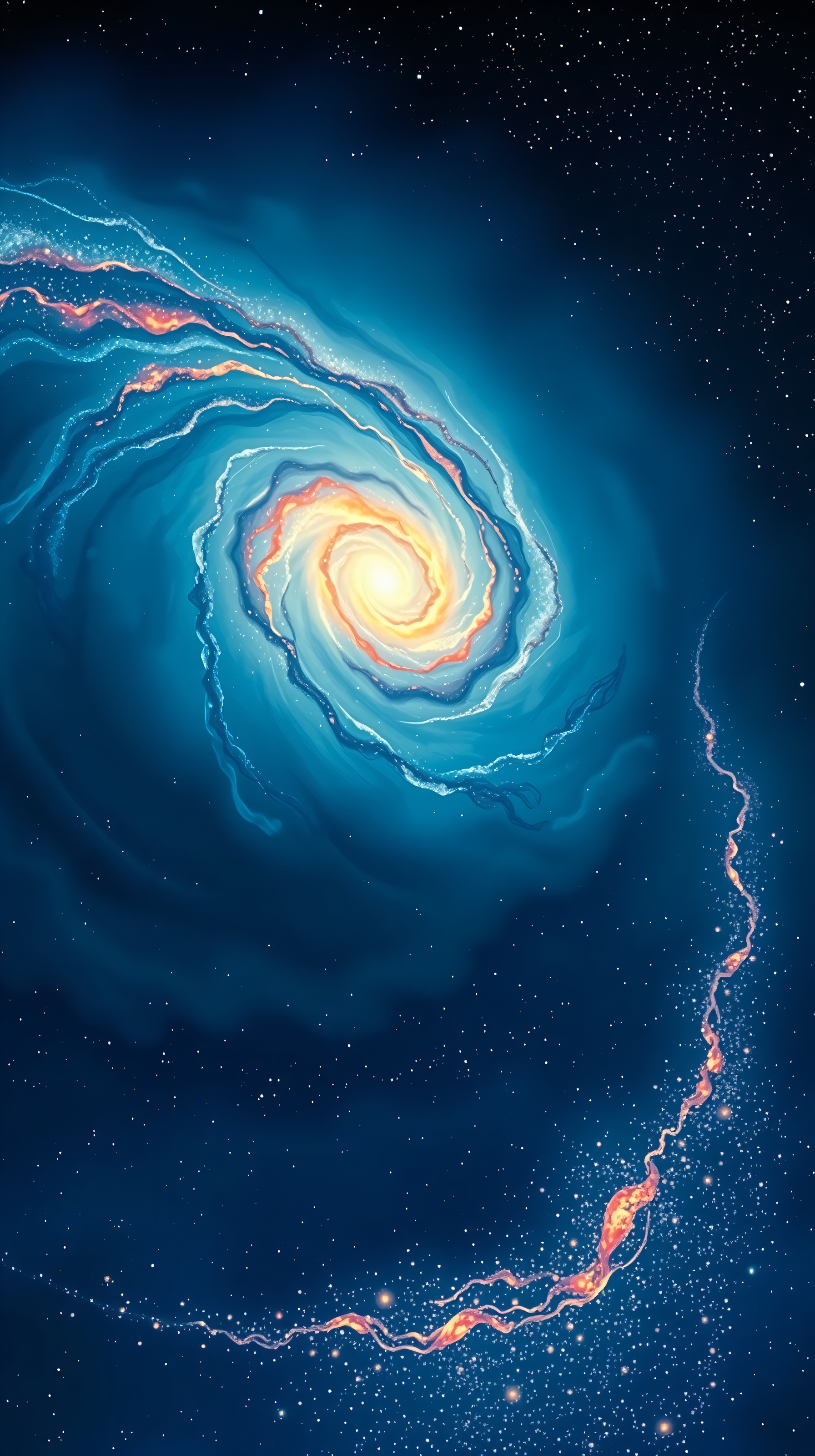 Vibrant Cosmic Galaxy Swirl Abstract Wallpaper, galaxy, nebula, space, cosmos, swirl, vibrant