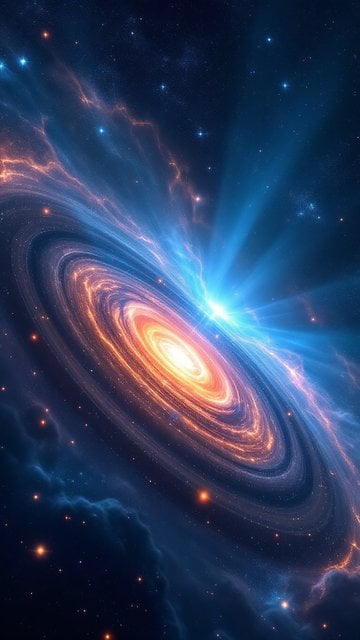 Vibrant Spiral Galaxy Nebula Wallpaper 9:16