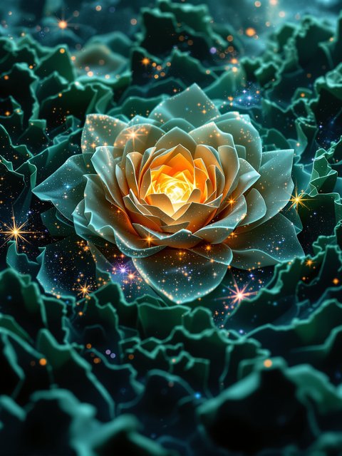 Sparkling Fantasy Lotus Flower