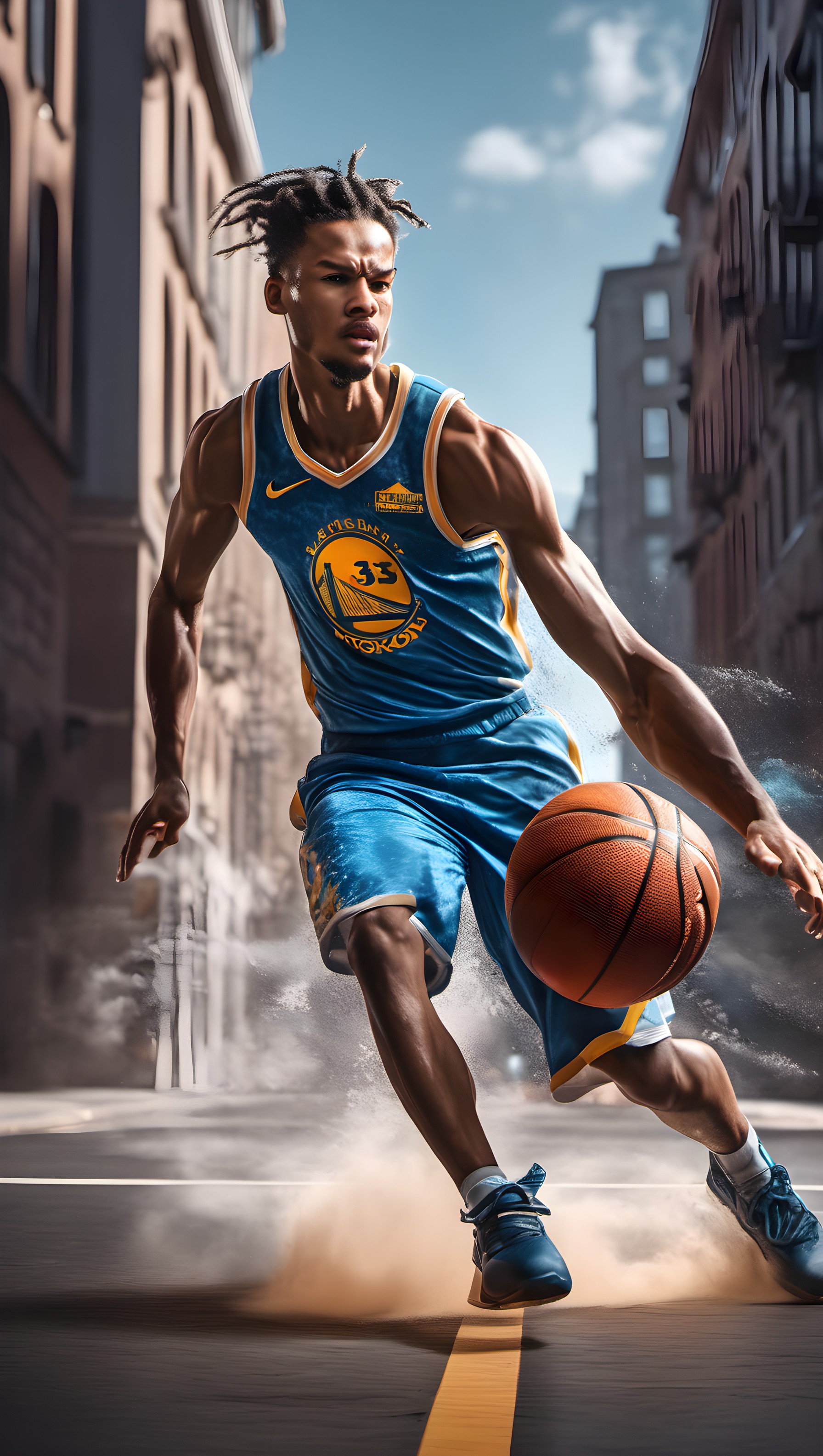 Dynamic Basketball Player Urban Street Dribble, basketball, player, dribble, street, urban, sports