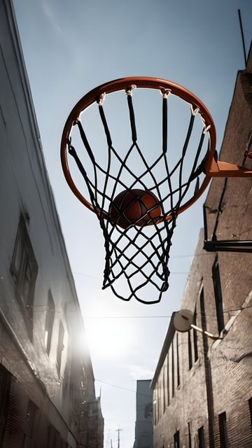 Streetball Hoop Urban Alley Sunlight Wallpaper
