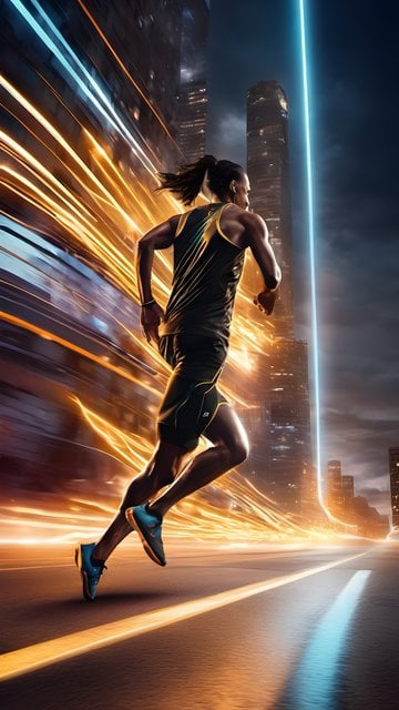 Dynamic City Runner Neon Speed Motion Wallpaper