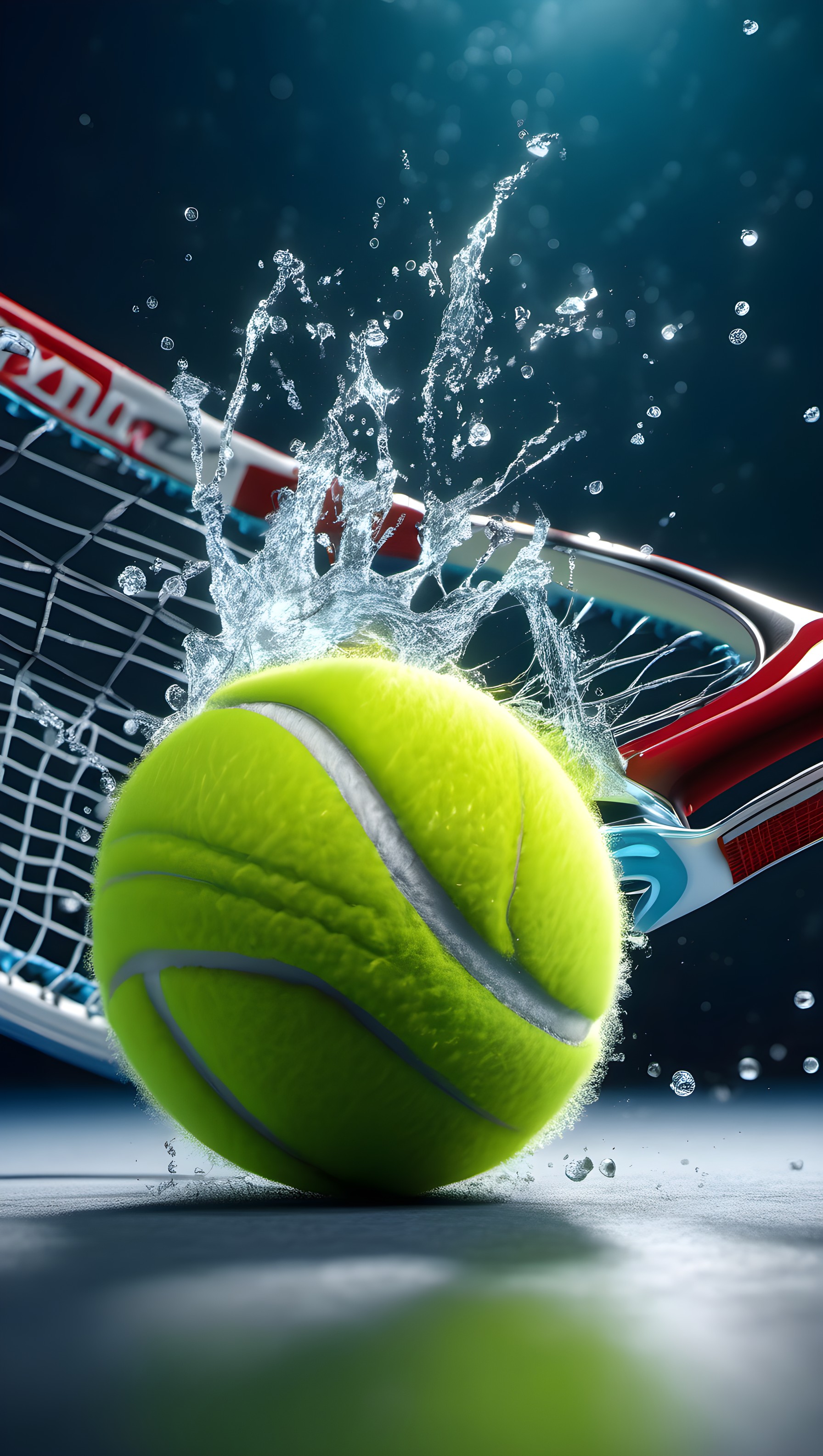Dynamic Tennis Ball Water Splash Mobile Wallpaper, tennis, tennis ball, water splash, sport, dynamic, neon green