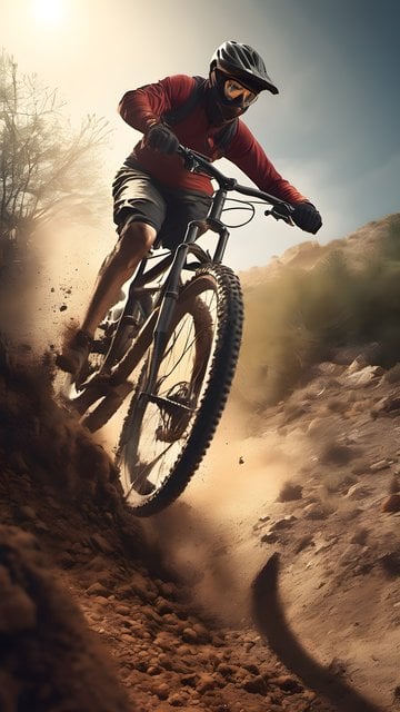 Downhill Mountain Biking Dust Action Wallpaper
