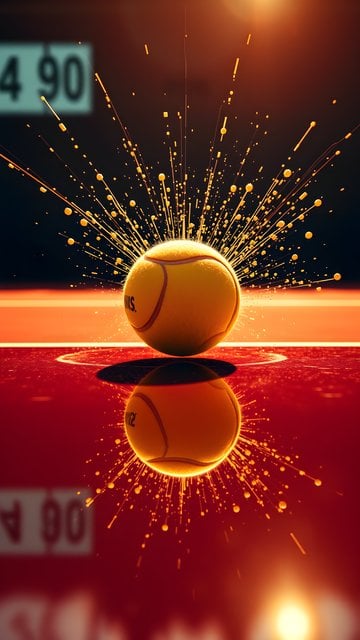 Dynamic Tennis Ball Explosion Mobile Wallpaper
