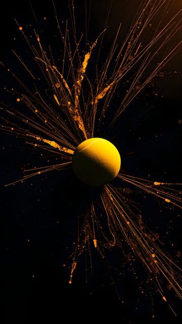Dynamic Tennis Ball Explosion Splash Art Wallpaper