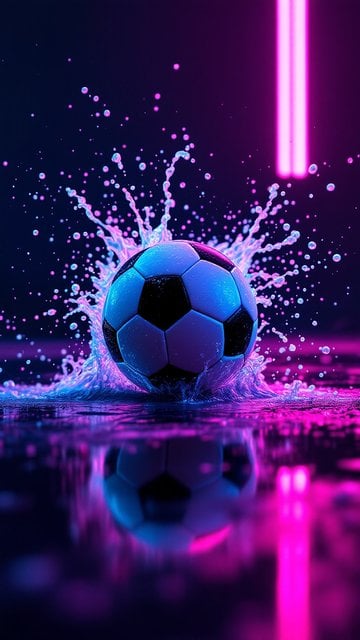 Neon Soccer Ball Splash Wallpaper